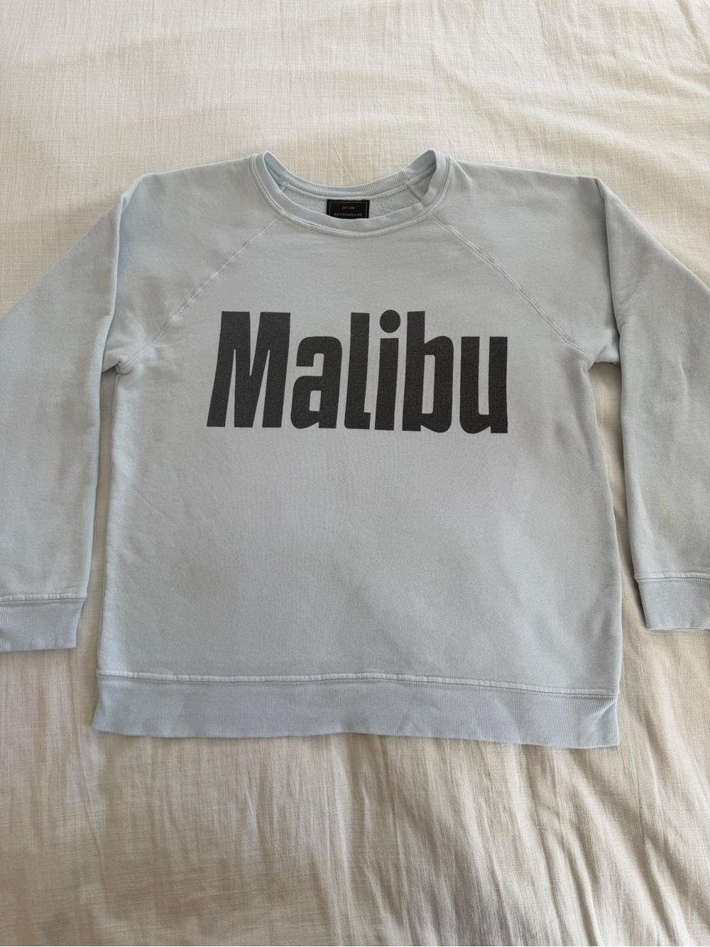 Retrobrand Malibu Graphic Sweatshirt Light Blue Size X Small